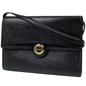 Louis Vuitton Pochette Arches Clutch Shoulder Bag Epi Noir Black